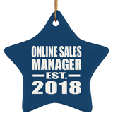Online Sales Manager Established EST. 2018 - Star Ornament