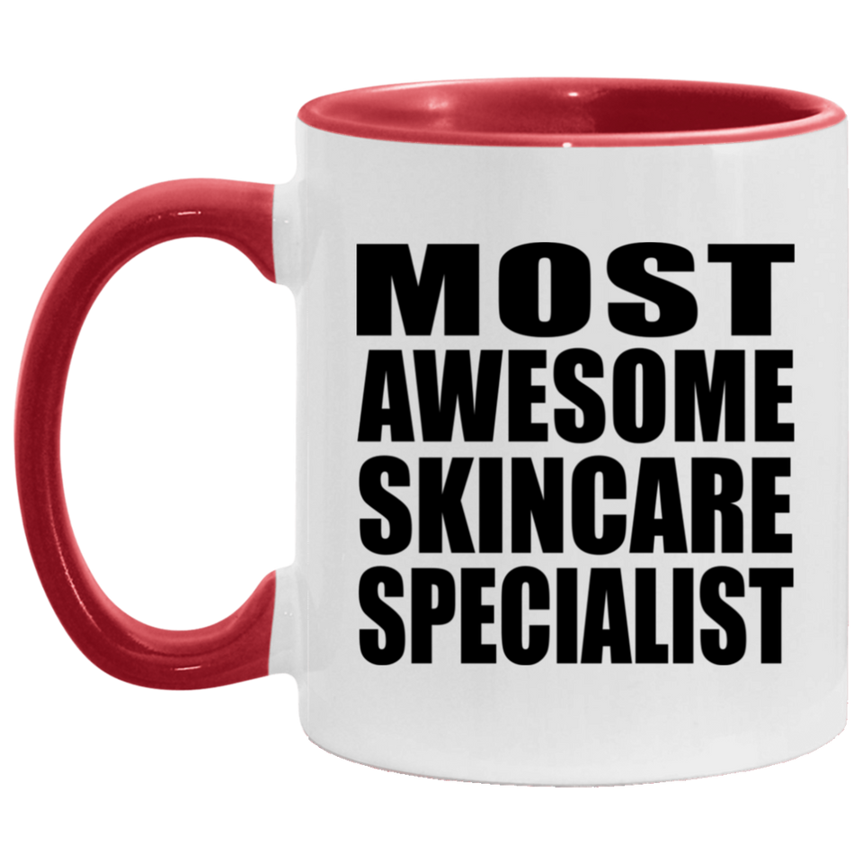 Most Awesome Skincare Specialist - 11oz Accent Mug Red