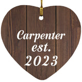 Carpenter Established Est. 2023 - Heart Ornament D