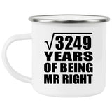 57th Anniversary Square Root of 3249 Years of Being Mr Right - 12oz Camping Mug
