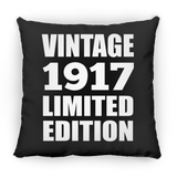 107th Birthday Vintage 1917 Limited Edition - Throw Pillow Black