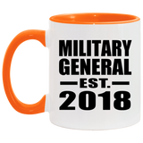 Military General Established EST. 2018 - 11oz Accent Mug Orange