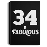 34th Birthday 34 & Fabulous - Canvas Portrait
