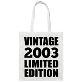 21st Birthday Vintage 2003 Limited Edition - Tote Bag White