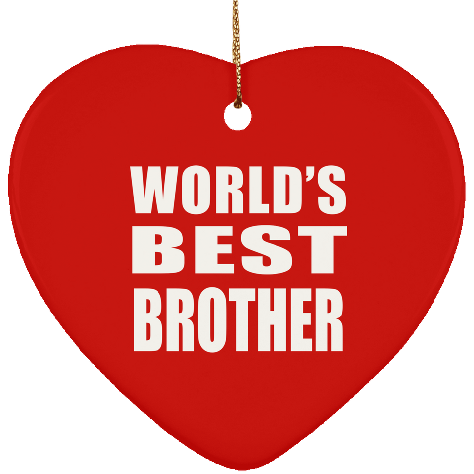 World's Best Brother - Heart Ornament