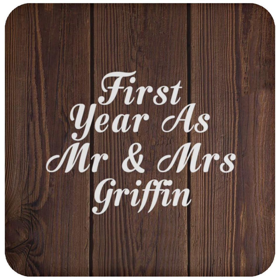 First Year As Mr & Mrs Griffin - Drink Coaster D