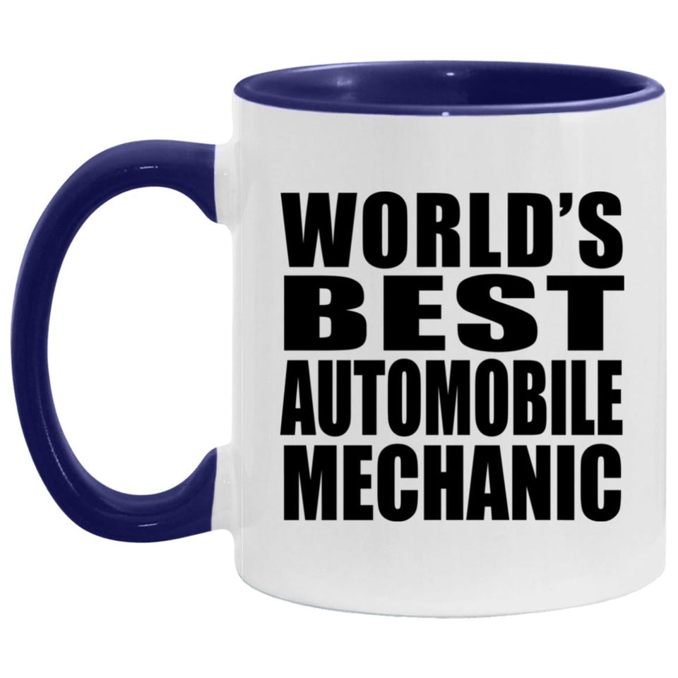 World's Best Automobile Mechanic - 11oz Accent Mug Purple