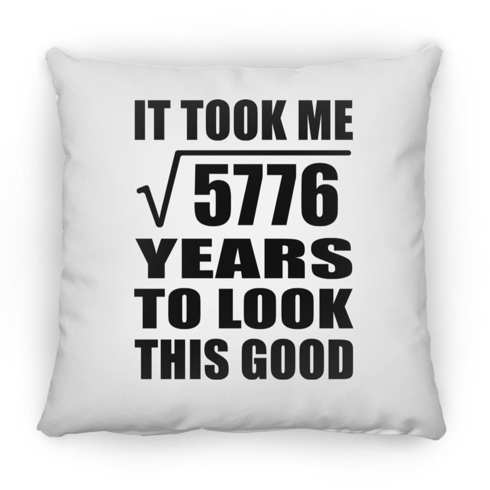 76th Birthday Took Square Root of 5776 Years To Look Good - Throw Pillow