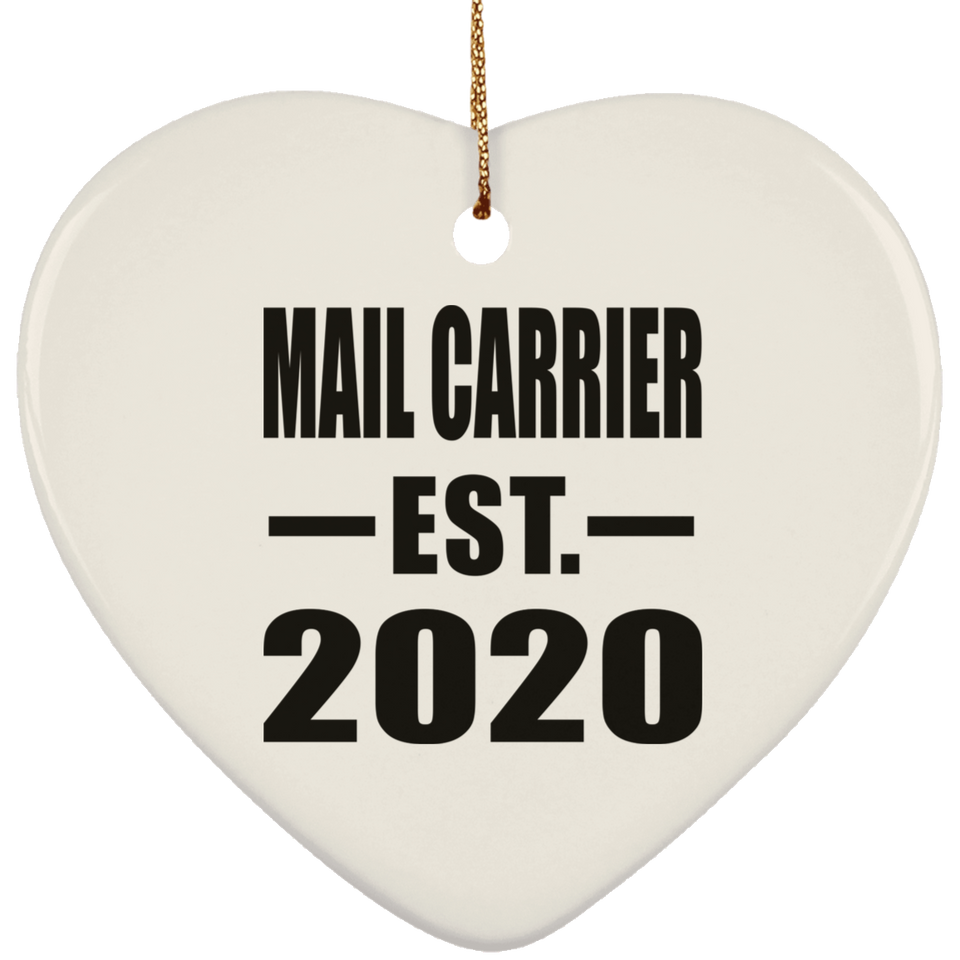 Mail Carrier Established EST. 2020 - Heart Ornament