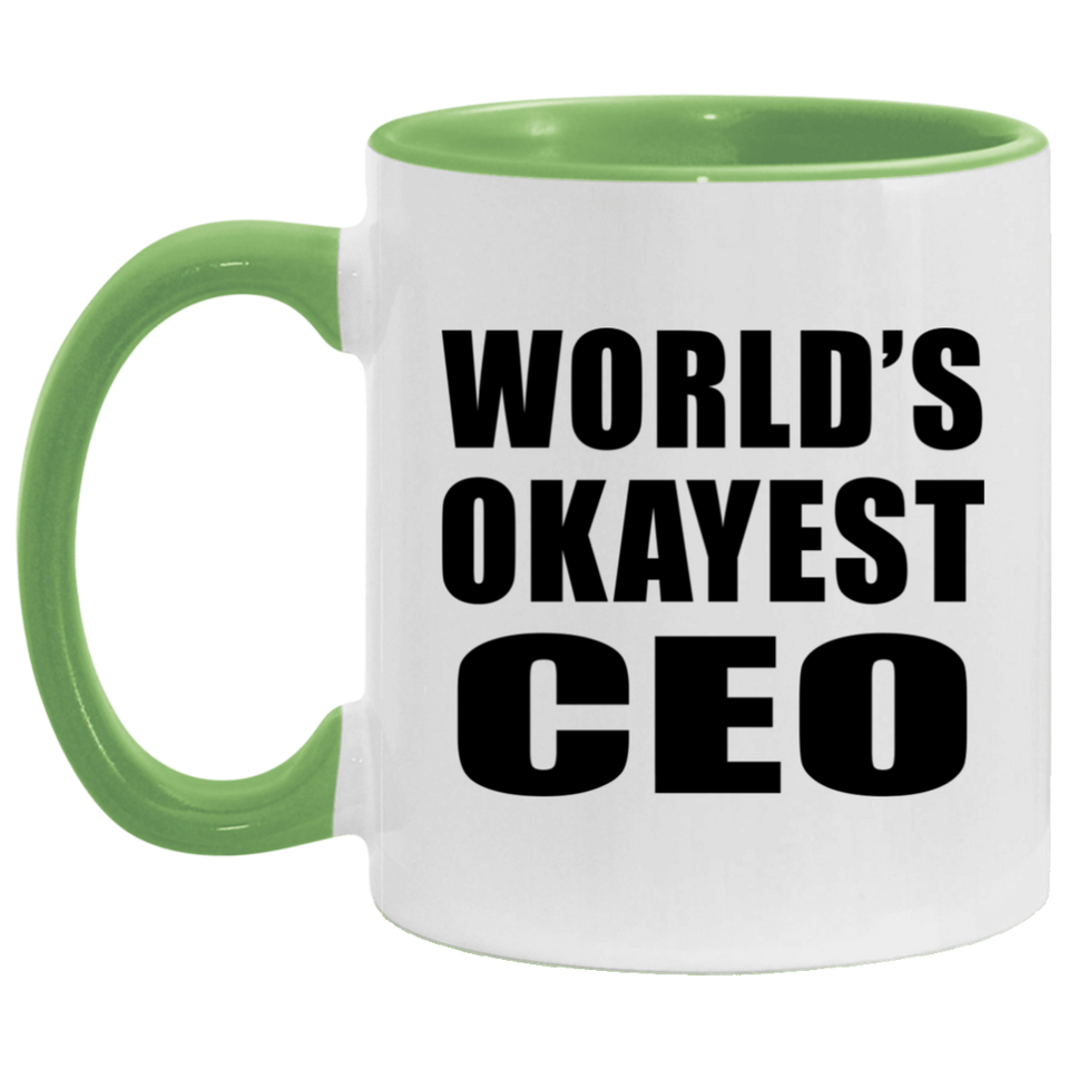 World's Okayest CEO - 11oz Accent Mug Green
