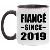 Fiance Since 2019 - 11oz Accent Mug Black