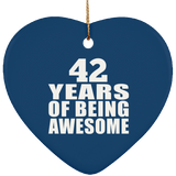 42nd Birthday 42 Years Of Being Awesome - Heart Ornament