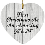 First Christmas As An Amazing Gf & Bf - Heart Ornament F