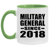 Military General Since 2018 - 11oz Accent Mug Green