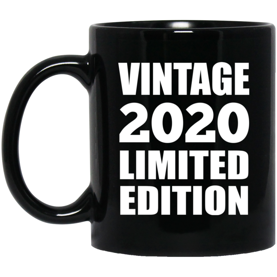 4th Birthday Vintage 2020 Limited Edition - 11oz Coffee Mug Black