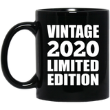 4th Birthday Vintage 2020 Limited Edition - 11oz Coffee Mug Black