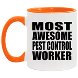Most Awesome Pest Control Worker - 11oz Accent Mug Orange