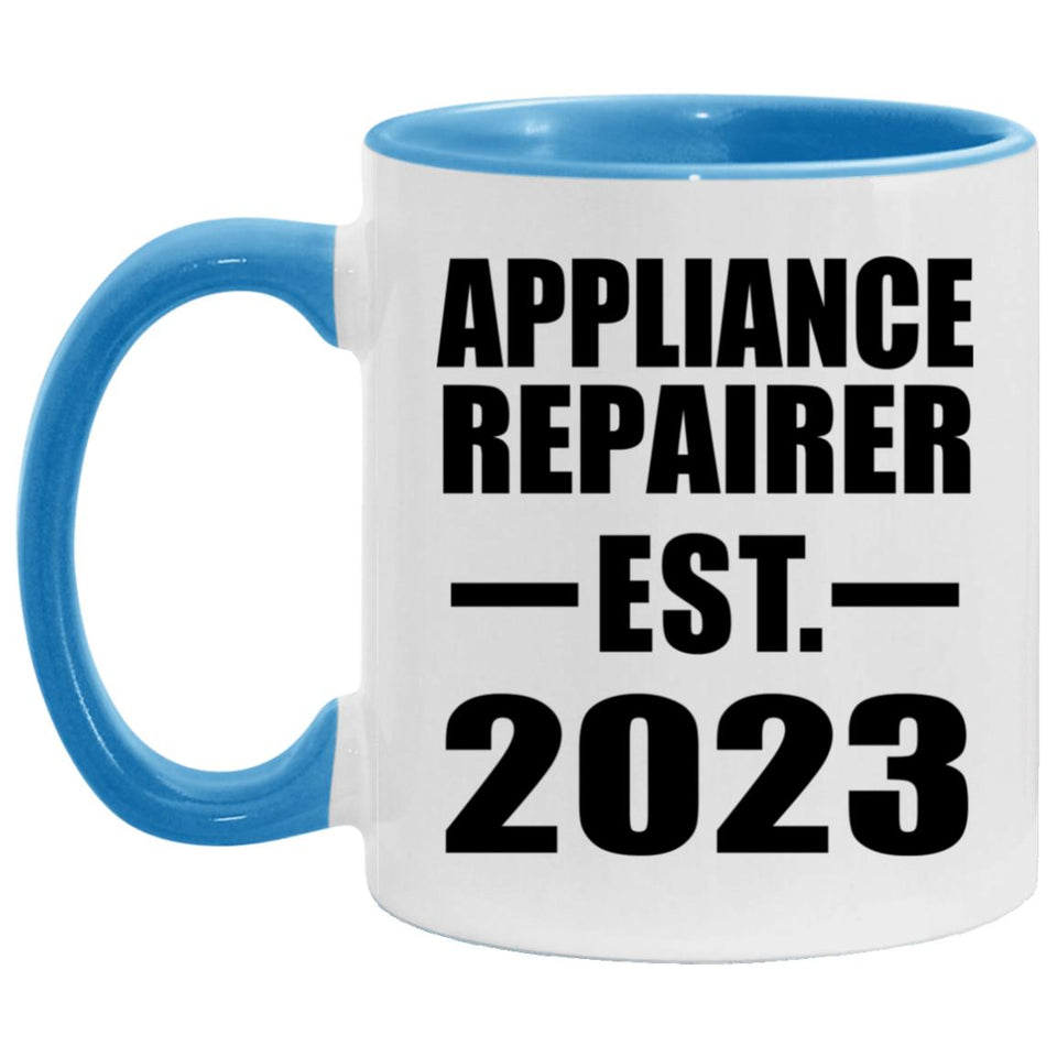Appliance Repairer Established EST. 2023 - 11oz Accent Mug Blue