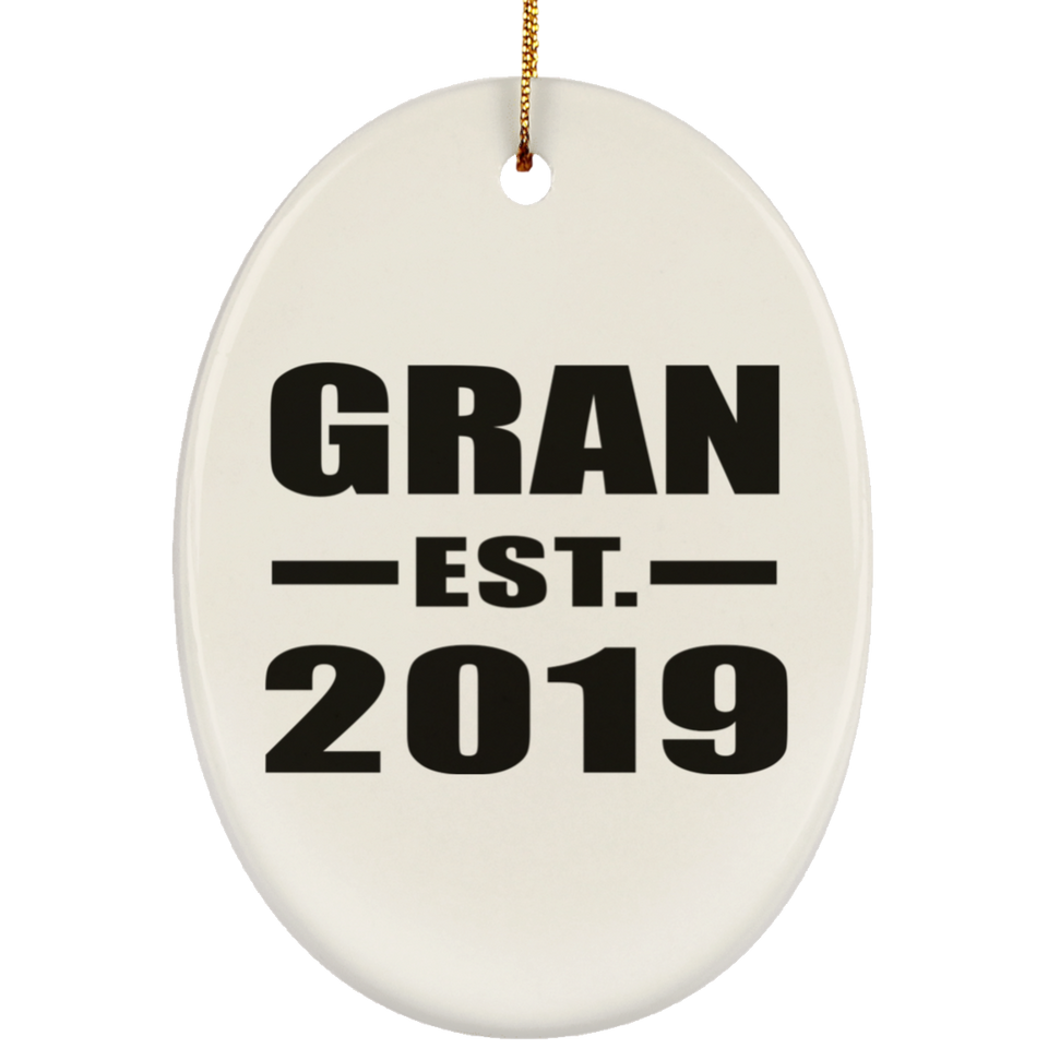 Gran Established EST. 2019 - Oval Ornament