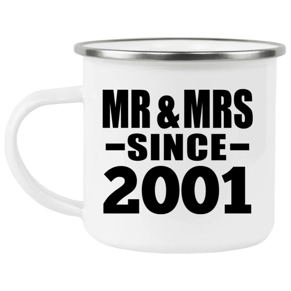 23rd Anniversary Mr & Mrs Since 2001 - 12oz Camping Mug