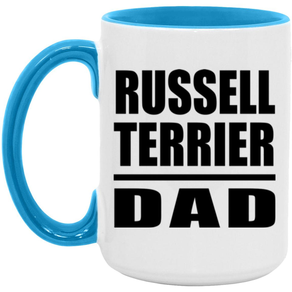 Russell Terrier Dad - 15oz Accent Mug Blue