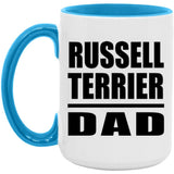 Russell Terrier Dad - 15oz Accent Mug Blue