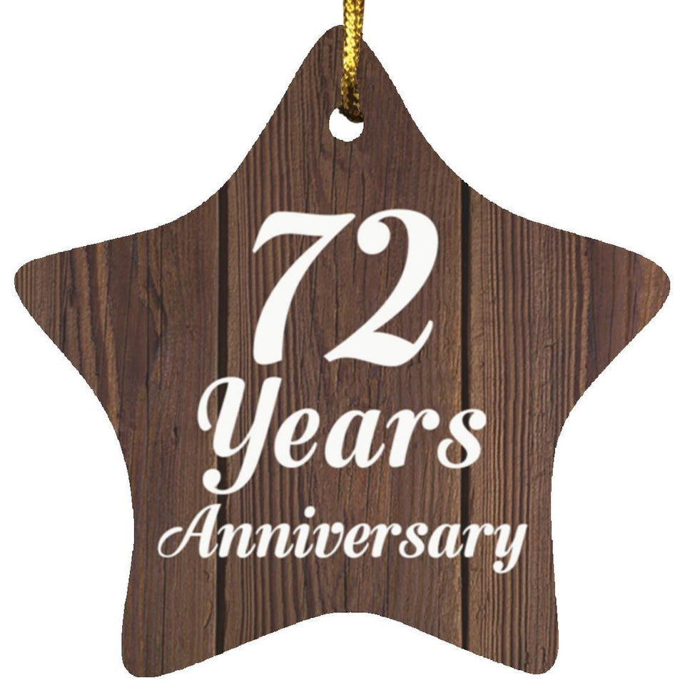 72nd Anniversary 72 Years Anniversary - Star Ornament D