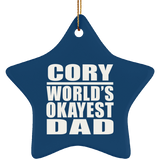 Cory World's Okayest Dad - Star Ornament