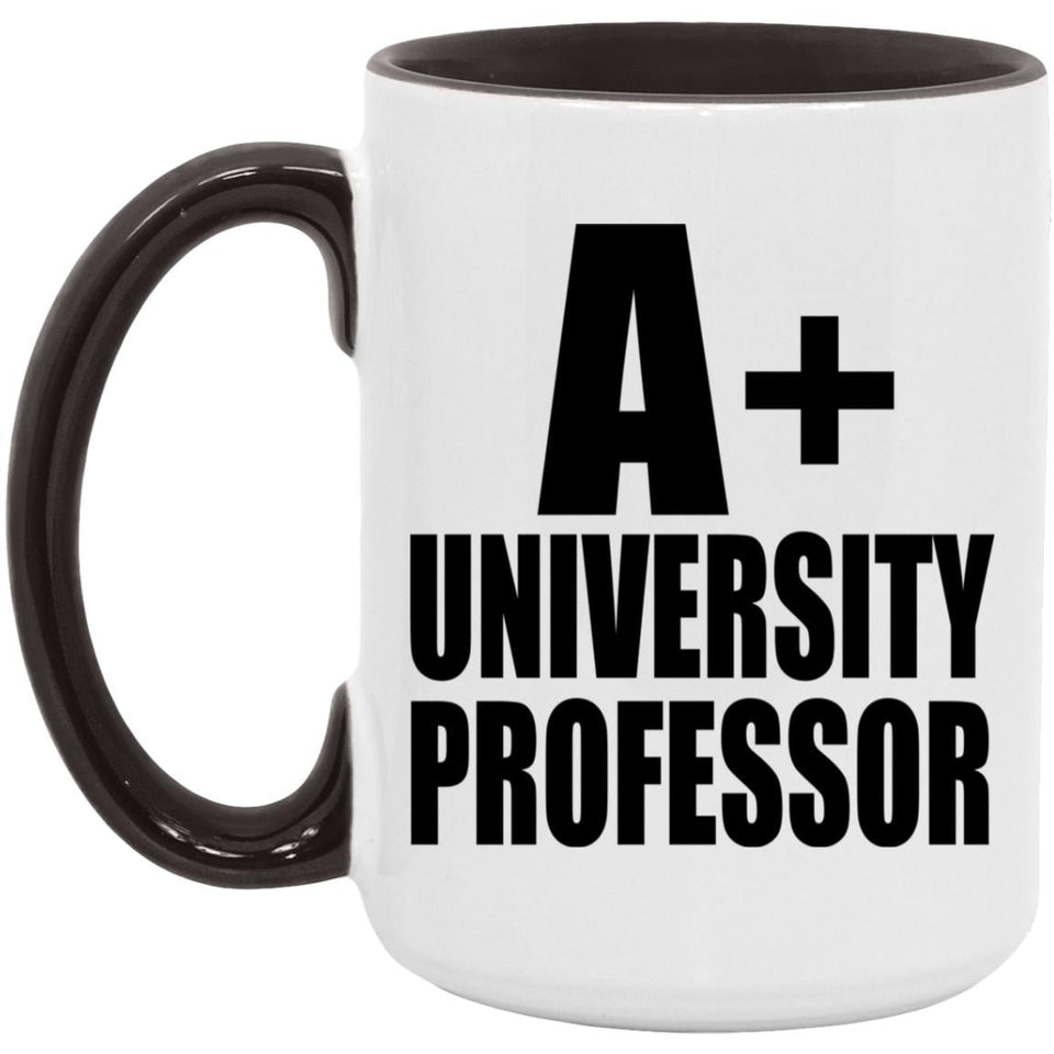 A+ University Professor - 15oz Accent Mug Black