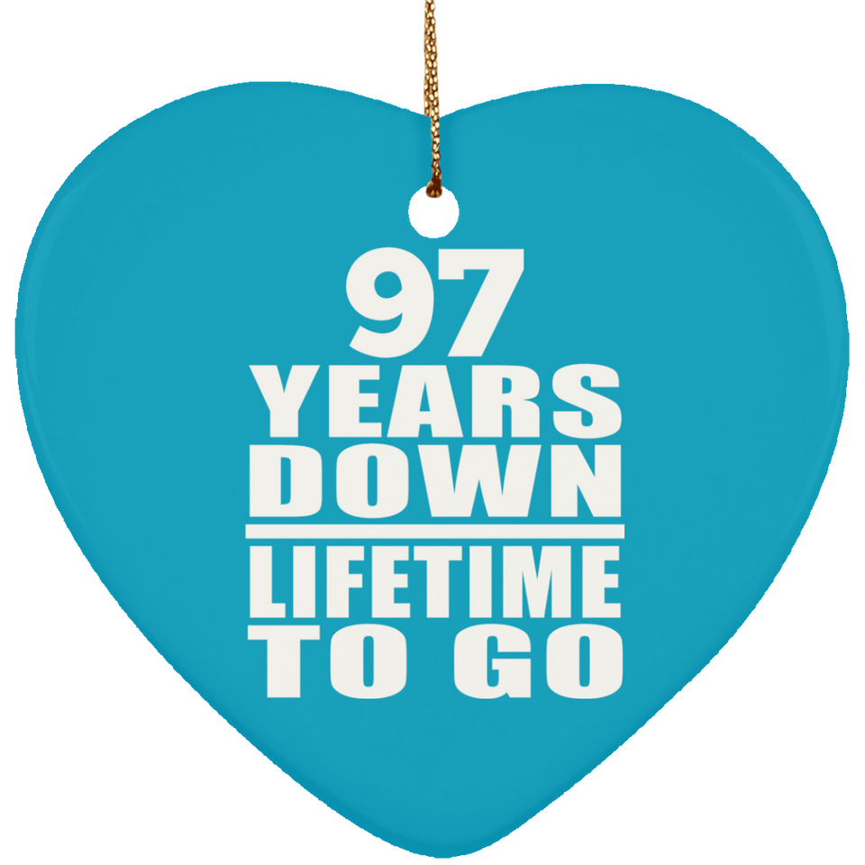97th Anniversary 97 Years Down Lifetime To Go - Heart Ornament