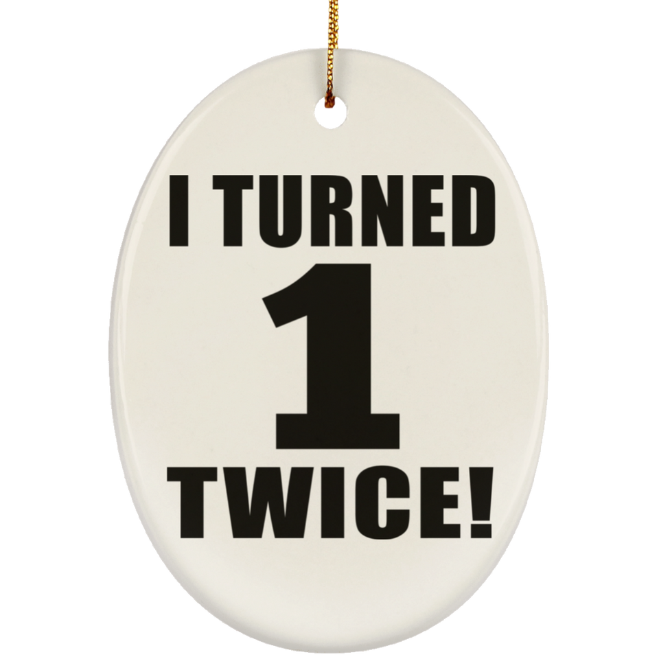 2nd Birthday I Turned 1 Twice - Oval Ornament