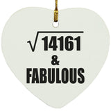 119th Birthday Square Root of 14161 & Fabulous - Heart Ornament