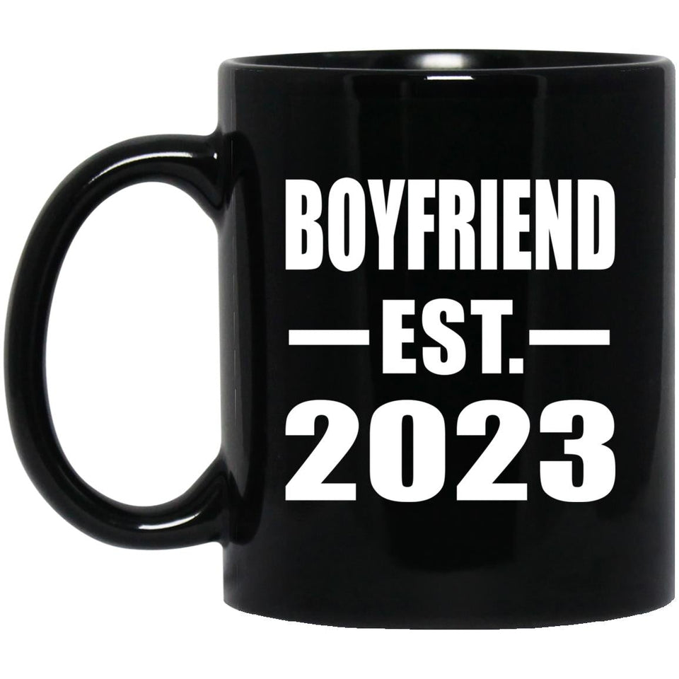 Boyfriend Established EST. 2023 - 11oz Coffee Mug Black