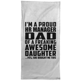 Proud HR Manager Dad Of Awesome Daughter - Hand Towel