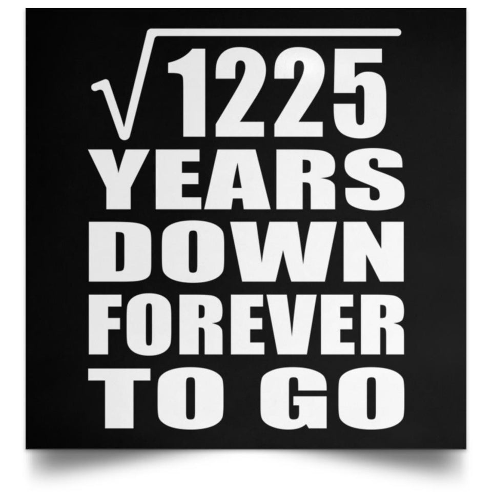 35th Anniversary Square Root of 1225 Years Down Forever To Go - Poster Square