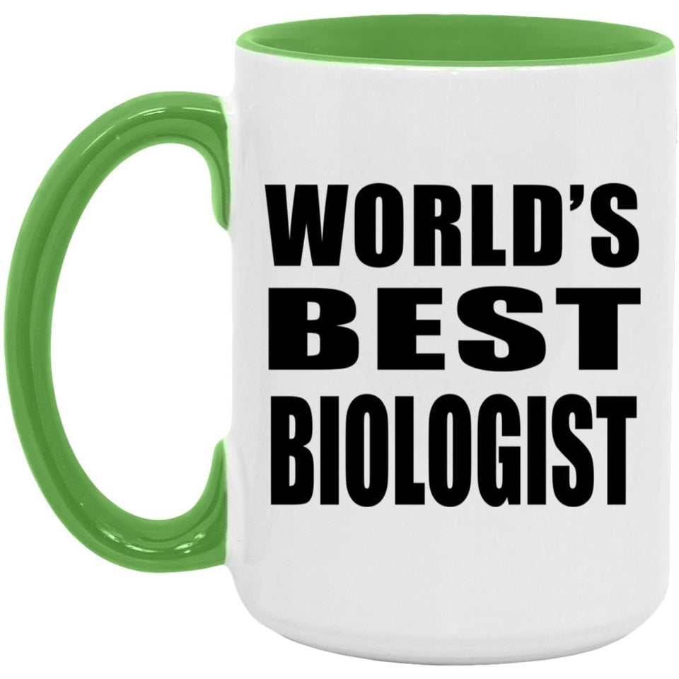 World's Best Biologist - 15oz Accent Mug Green