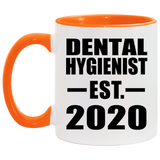 Dental Hygienist Established EST. 2020 - 11oz Accent Mug Orange