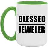 Blessed Jeweler - 15oz Accent Mug Green