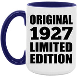 97th Birthday Original 1927 Limited Edition - 15oz Accent Mug Purple