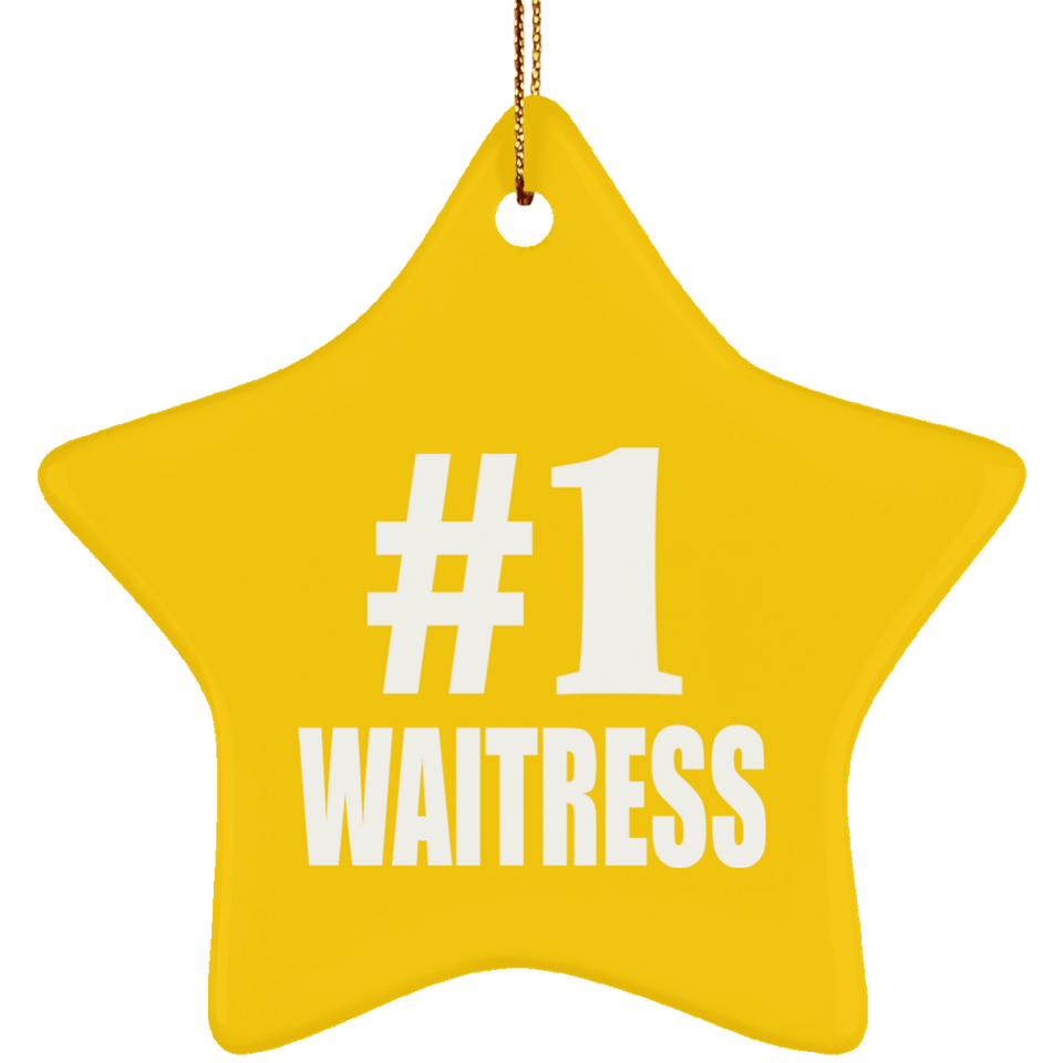 Number One #1 Waitress - Star Ornament