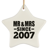 17th Anniversary Mr & Mrs Since 2007 - Star Ornament