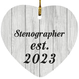 Stenographer Established Est. 2023 - Heart Ornament F