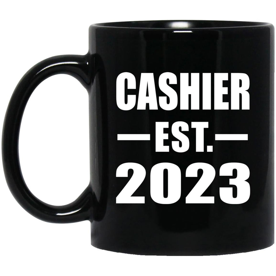 Cashier Established EST. 2023 - 11oz Coffee Mug Black