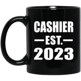 Cashier Established EST. 2023 - 11oz Coffee Mug Black