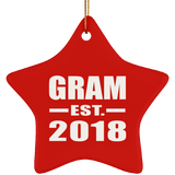 Gram Established EST. 2018 - Star Ornament