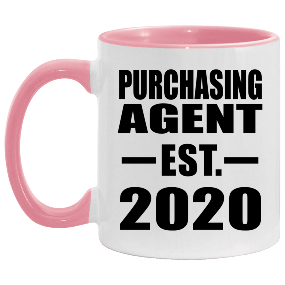 Purchasing Agent Established EST. 2020 - 11oz Accent Mug Pink