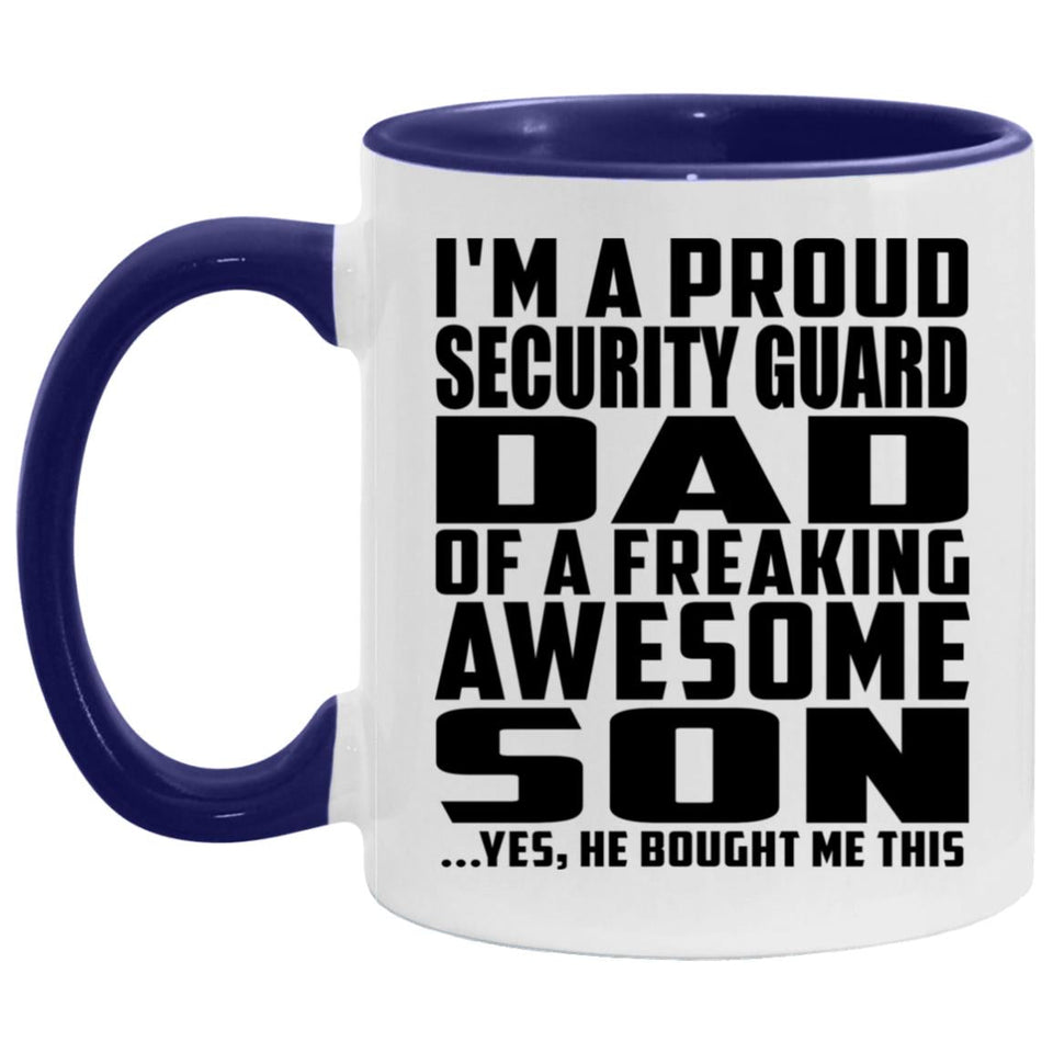Proud Security Guard Dad Of Awesome Son - 11oz Accent Mug Purple