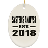 Systems Analyst Established EST. 2018 - Oval Ornament