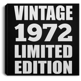 52nd Birthday Vintage 1972 Limited Edition - Canvas Square