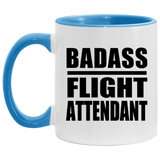 Badass Flight Attendant - 11oz Accent Mug Blue